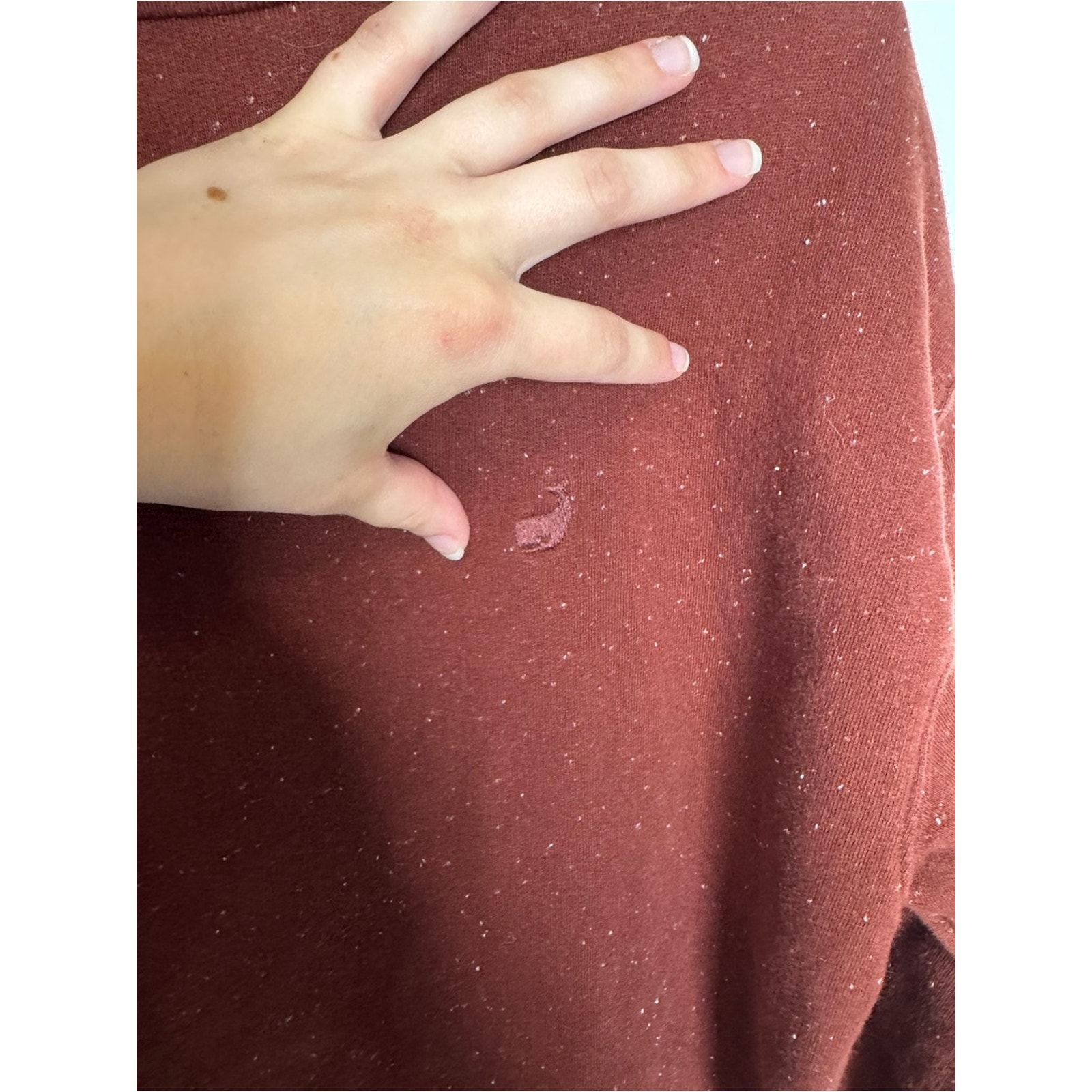 Twothirds Flecked Burgundy Red Turtleneck Mini Dress Sweatshirt Size Small — image 2 of 5